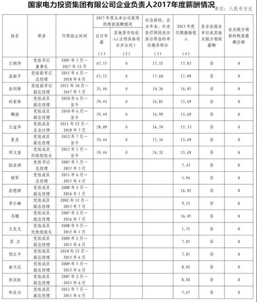 7大電力央企高層工資曝光，舒印彪、孟振平等大佬誰年薪最高？